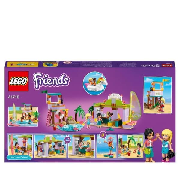 LEGO 41710 Friends Animation och surfing på stranden, leksak med enhörning och sköldpaddsboj, räddningsminifigur, pojkar och flickor från 6 år