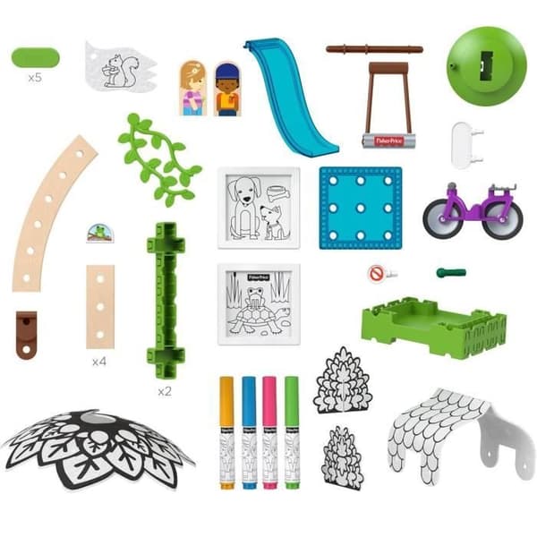 Junior Treehouse Building Kit - Fisher-Price Wonder Makers - 30 mångfärgade bitar