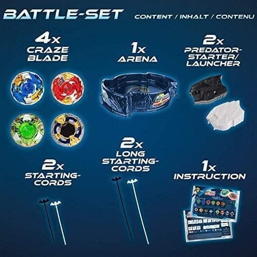CRAZE - BATTLE SET, 4 BLAD TÄVLING BARNTOPP, 4 LA