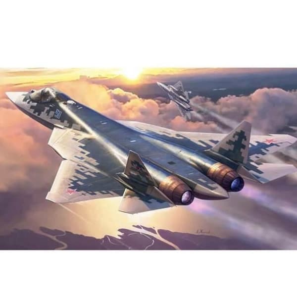 Flygplansmodell - ZVEZDA - Sukhoi Su-57 - Plast - Vuxen - 15 år gammal