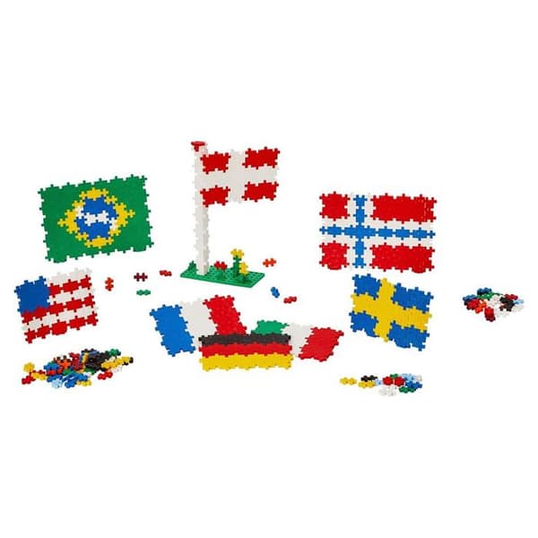 Discovery kit 600 stycken Flags of the world Mini + 2 byggplattor - Plus Plus