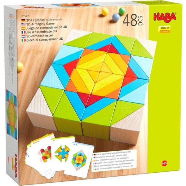 Haba Wooden Junior 3-D Komposit Game Block Mosaic 48 Blocks