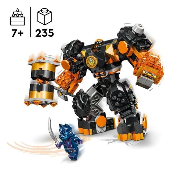 LEGO® 71806 NINJAGO Coles elementarrobot från jorden, leksak med 2 karaktärer inklusive en Cole-minifigur, Ninjapresent