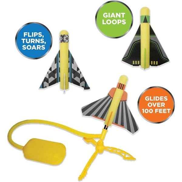 Original Stomp Rocket Stunt Planes Laddare Looper