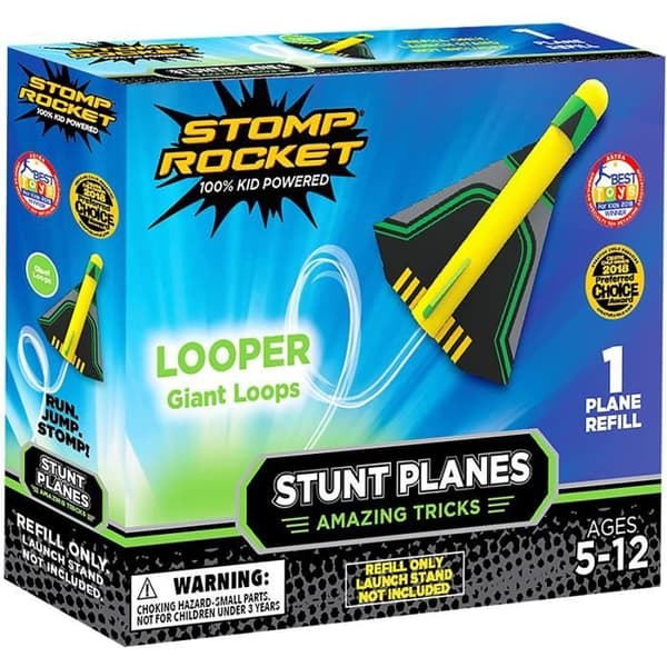 Original Stomp Rocket Stunt Planes Laddare Looper