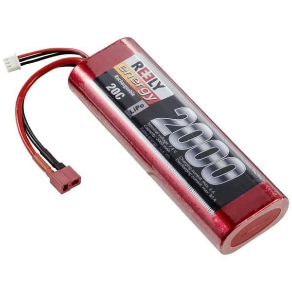 Batteripaket (LiPo) - REELY - 7,4 V 2000 mAh - 2 celler - 20 C hardcase T-pluggsystem