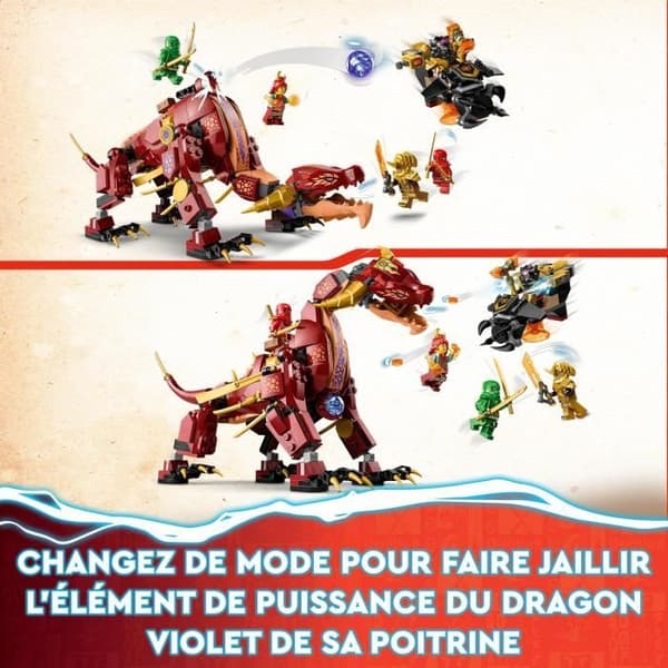 LEGO® NINJAGO 71793 Värmeböljans transformerande lavadrake, drakleksak med minifigurer