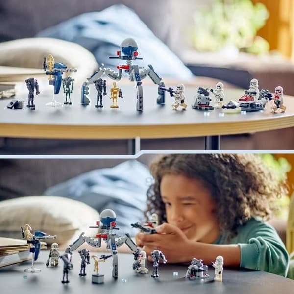 LEGO® 75372 Star Wars Clone Troopers and Battle Droids Battle Pack, Leksak med Speeder Bike och Minifigure