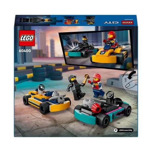 LEGO® 60400 City Karts och racerförare, leksak med 2 karting, med 2 bilförare minifigurer