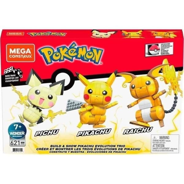 Mega Construx - Pokémon - Pikachu Evolution Trio Box - byggleksak - 7 år och +