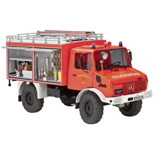 Lastbilsmodell - REVELL - Mercedes-Benz Unimog U 1300 L Feuerwehr TLF 8/18 - Vit - Vuxen - 1:24