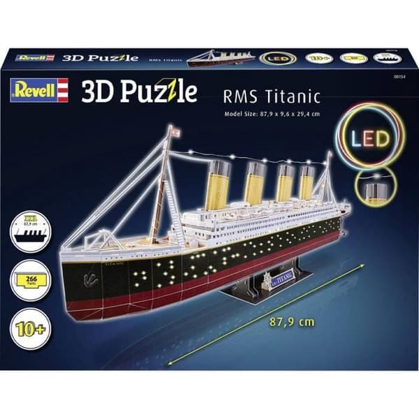 Pussel 3D - REVELL - RMS Titanic - LED Edition - Från 14 år - Båda könen