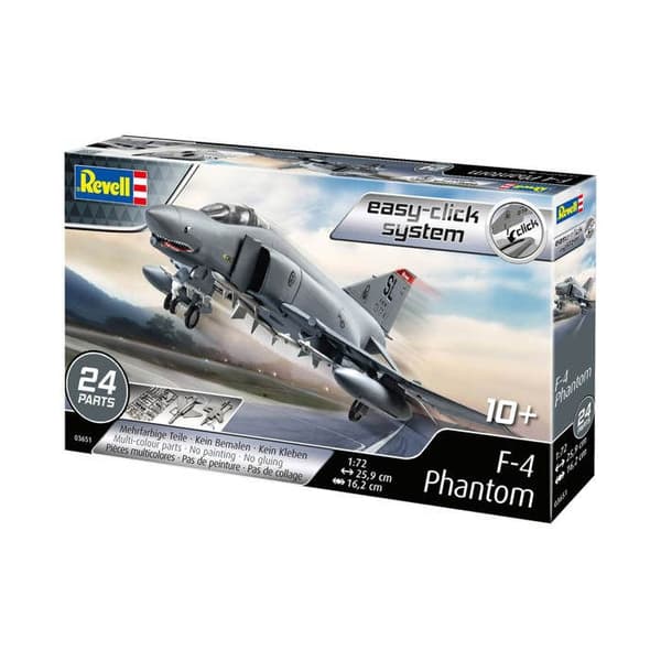 Militärflygplansmodell - REVELL - Modelluppsättning Easy-Click - F-4E Phantom - Unik färg