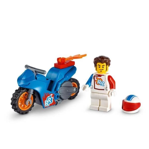 LEGO® 60298 City Stuntz Rocket Stunt Motorcykel, Pull-Back leksak för barn från 5 år och uppåt med Rocket Racer Minifigure