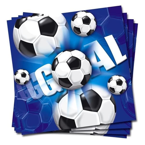 FOTBOLL 20 SERVETTER 33X33 BLÅ FOTBOLL