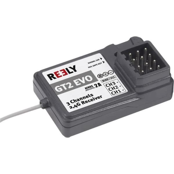 Reely 3-Kanal 2,4 GHz kanalmottagare med JR-kontaktsystem