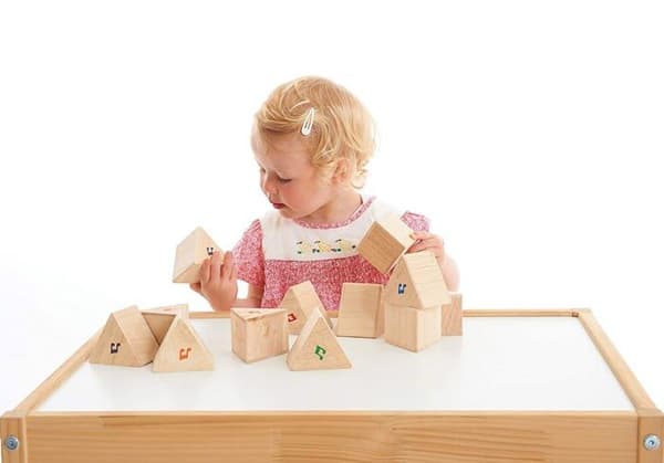 Set med 12 TICKIT-spelprismor i trä - Pedagogiskt träspel - Blandat - Från 3 år