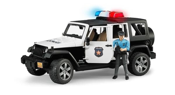 Bruder Jeep Wrangler Unlimited Rubicon Polisfordon med polisman (02526)