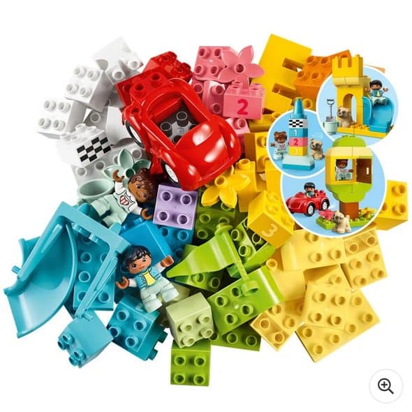 LEGO DUPLO 10914 Classic Deluxe Brick Box with Storage & Toy Car