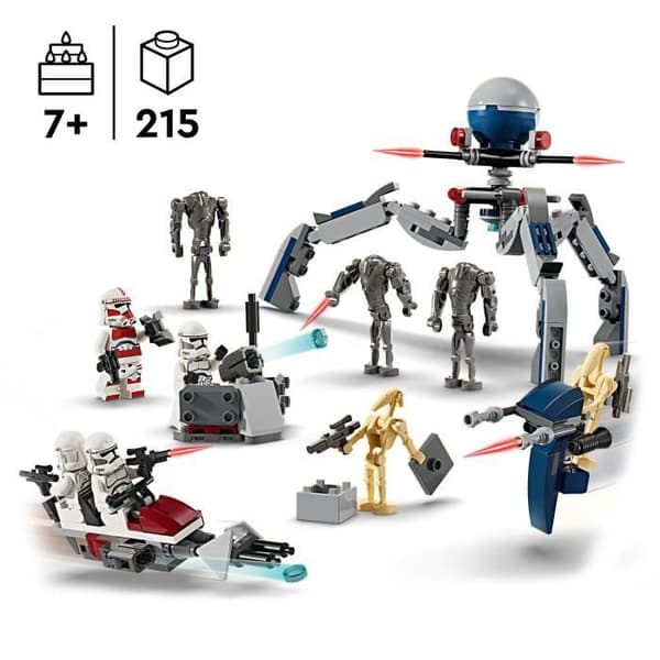 LEGO® 75372 Star Wars Clone Troopers and Battle Droids Battle Pack, Leksak med Speeder Bike och Minifigure