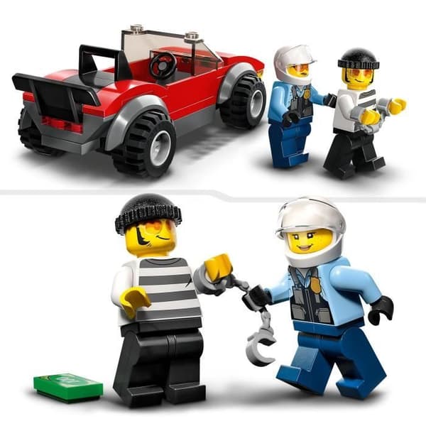 LEGO® City 60392 polismotorcykeljakt, leksaksracerbil och 2 poliser