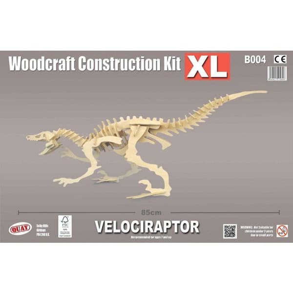 Träbyggsats - QUAY - Storspelvärd Velociraptor - FSC-certifierad - Att montera själv - Unisex