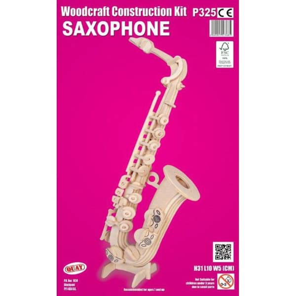 Trämodell - Saxofon - Kaj - Tjocklek 3mm - Vuxen