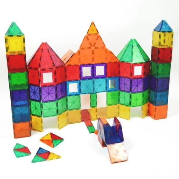 Magnetisk konstruktionsspel - Playmags - 100 delar kit med bil