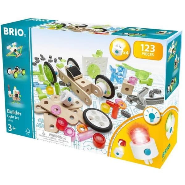 Byggspel - BRIO - Byggare och ljuslåda - 120 stycken - Blandat