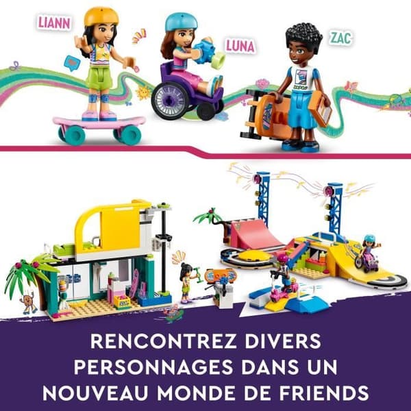 LEGO® Friends 41751 Skateparken, skateboardleksak, med minidocka och skoter