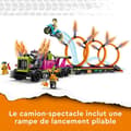 Miniatyrbild 3 av 6: LEGO® City Stuntz 60357 Stuntutmaning: Eldringar, motorcykelleksak med lastbil