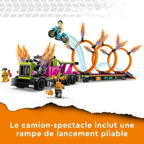 LEGO® City Stuntz 60357 Stuntutmaning: Eldringar, motorcykelleksak med lastbil