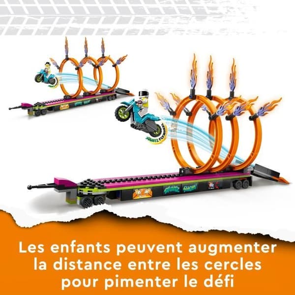 LEGO® City Stuntz 60357 Stuntutmaning: Eldringar, motorcykelleksak med lastbil