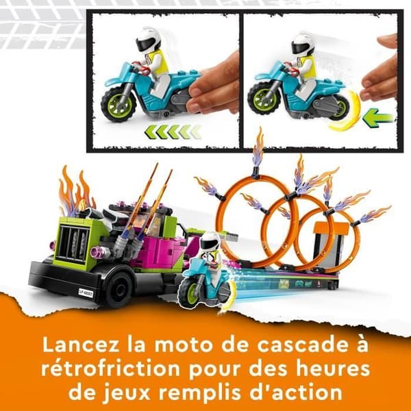 LEGO® City Stuntz 60357 Stuntutmaning: Eldringar, motorcykelleksak med lastbil