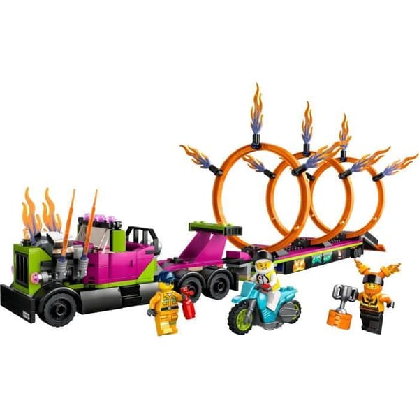 LEGO® City Stuntz 60357 Stuntutmaning: Eldringar, motorcykelleksak med lastbil