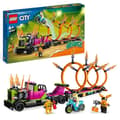 Miniatyrbild 1 av 6: LEGO® City Stuntz 60357 Stuntutmaning: Eldringar, motorcykelleksak med lastbil