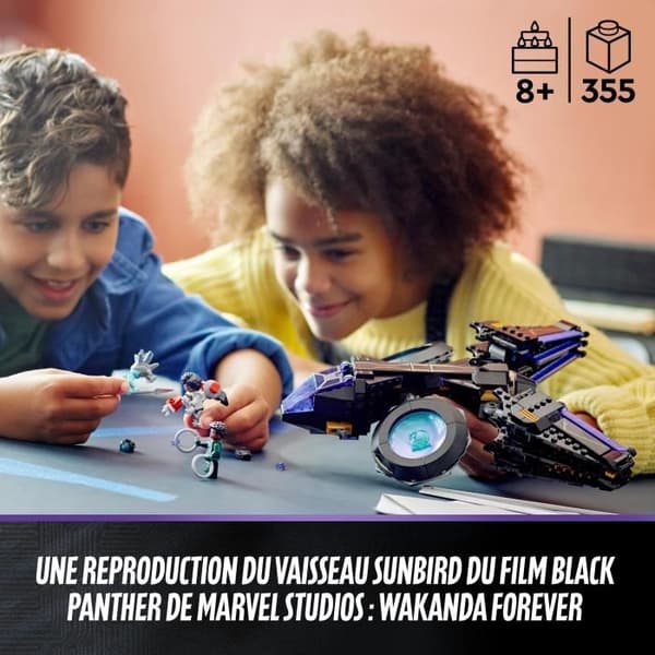LEGO Marvel 76211 Shuri's Sunbird, Leksaksskepp, Black Panther-minifigurer, Superhjältar