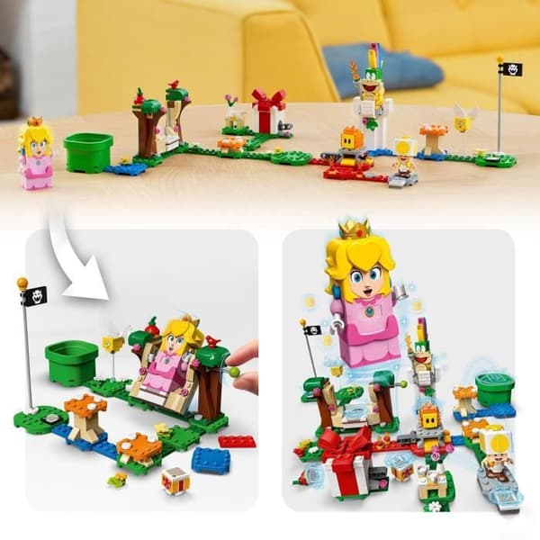 LEGO 71403 Super Mario The Adventures of Peach startpaket, Lemmy Toy, Interactive Toad Minifigure, för barn från 6 år och uppåt