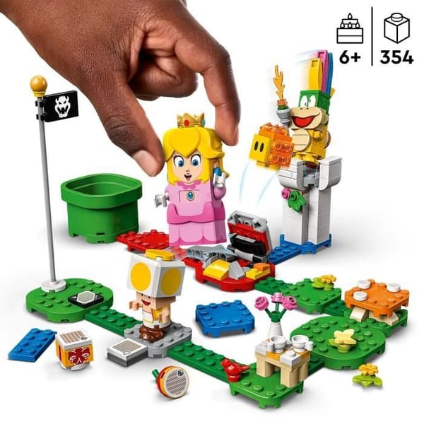 LEGO 71403 Super Mario The Adventures of Peach startpaket, Lemmy Toy, Interactive Toad Minifigure, för barn från 6 år och uppåt