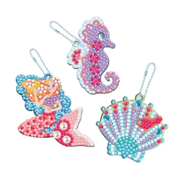 Kit Kreativ Hobby - Hachette - Magiska Havet - 3 Nyckelringar - Mini-Strass - Från 7 år
