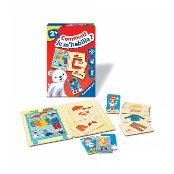 RAVENSBURGER Pedagogiskt spel Hur klär jag mig? - 2 år och +
