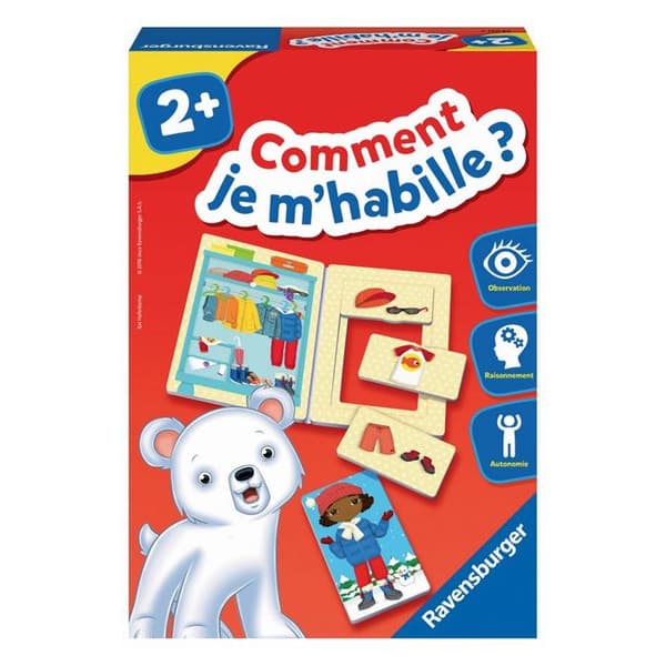 RAVENSBURGER Pedagogiskt spel Hur klär jag mig? - 2 år och +