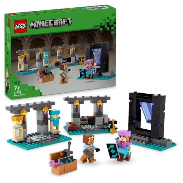 LEGO® 21252 Minecraft The Armory, Leksak med vapensmide med videospelkaraktärer, Alex Minifigure