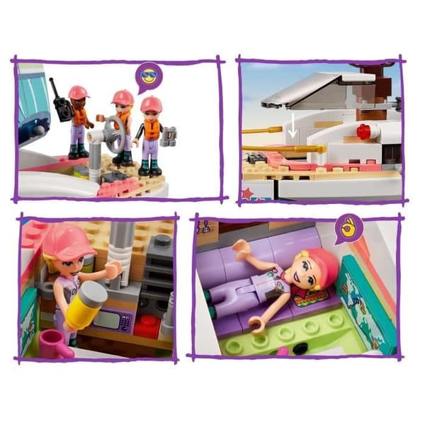 LEGO 41716 Friends Stephanies äventyr till sjöss, leksaksbåt och drönare, resa med minidockor, barn från 7 år