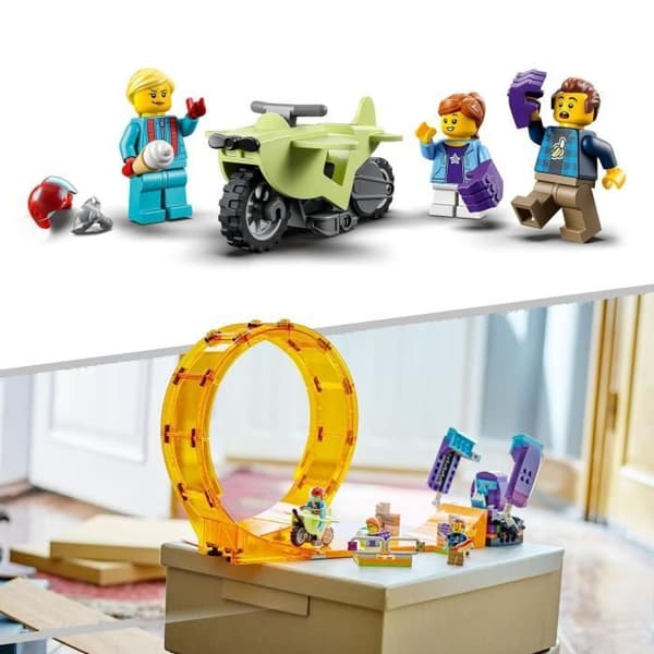 LEGO 60338 City Stuntz The Looping Chimpansee Puncher, Stuntz Stunt-minifigurer, Stunt-motorcykelleksak, barn från 7 år och uppåt