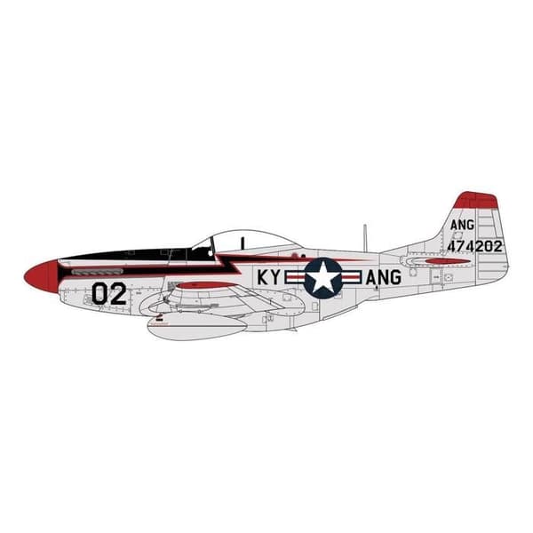 Flygplansmodell - AIRFIX - Nordamerikansk F-51D Mustang - Plast - Blandat - Unik färg