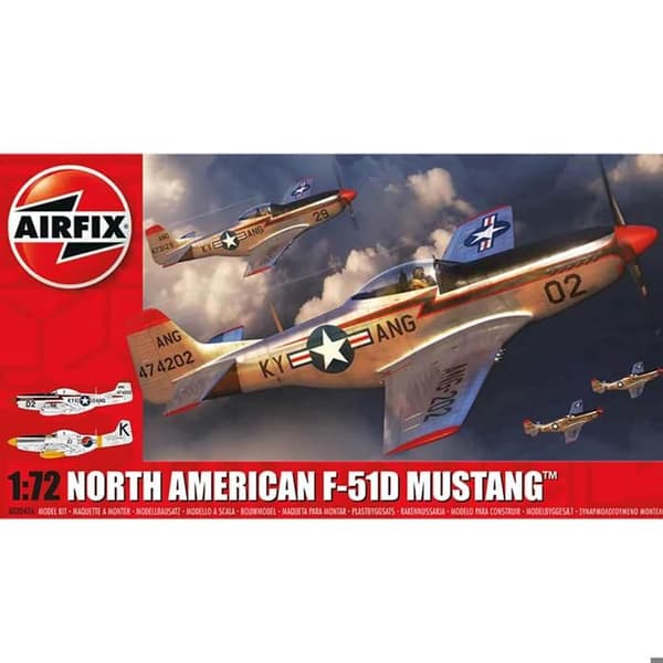 Flygplansmodell - AIRFIX - Nordamerikansk F-51D Mustang - Plast - Blandat - Unik färg
