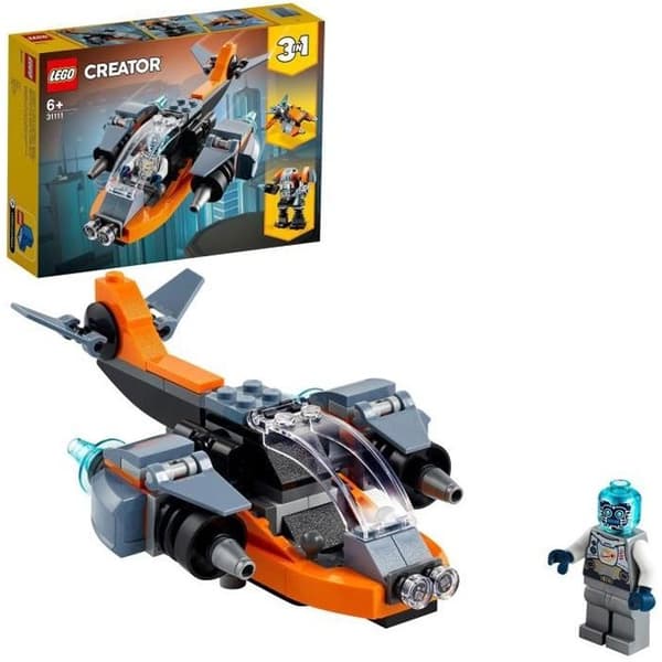 LEGO® Creator 3-i-1 31111 Cyber Drone, Byggleksak, Robot Minifigure och Motorcykel