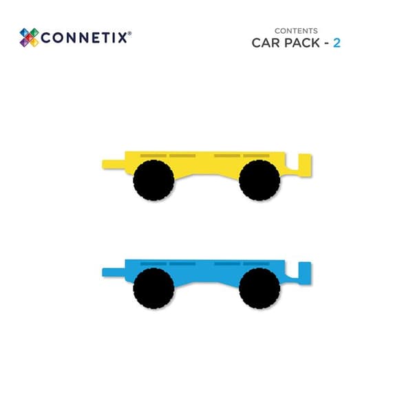 CONNETIX Bygg Plattor Magnetiska Regnbåge Bil Pack, 2 Stycken