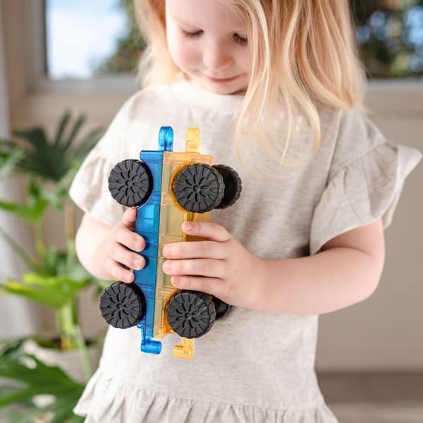 CONNETIX Bygg Plattor Magnetiska Regnbåge Bil Pack, 2 Stycken